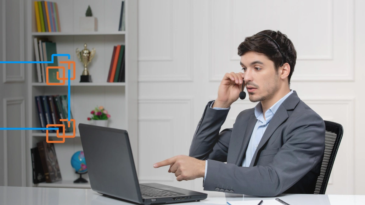 Remote contact center agents supporting healthcare, financial, retail, travel, and government industries.