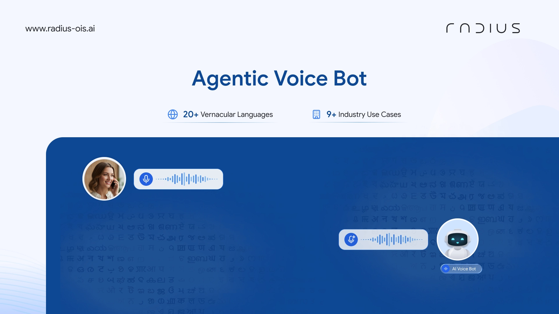 RADIUS Voicebot conversational AI handling customer voice calls beyond traditional IVR